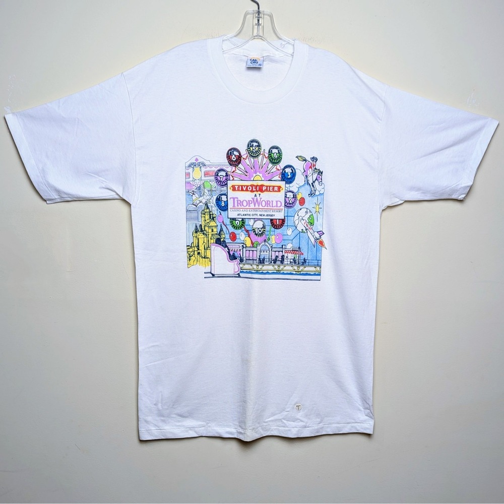 Vintage 90s Tivoli Pier Tropworld Atlantic City NJ Single Stitch DS Shirt Large